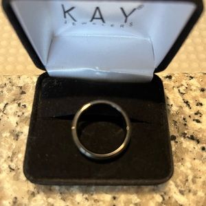 Men’s Black Tungsten Carbide 8mm ring. SIZE 10. NEVER WORN. Originally $299.00.